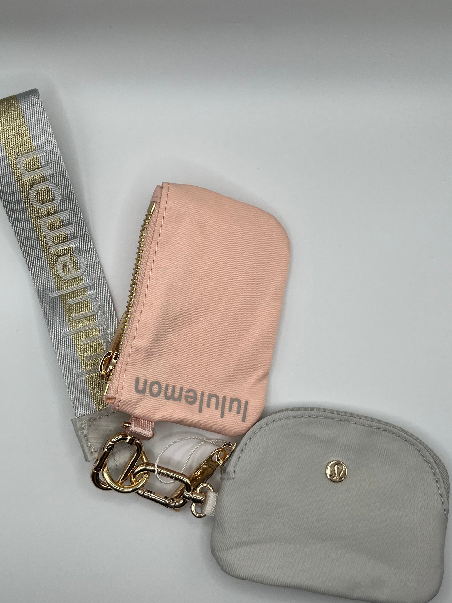Lulu Duo Wristlet Grey/BlushPink